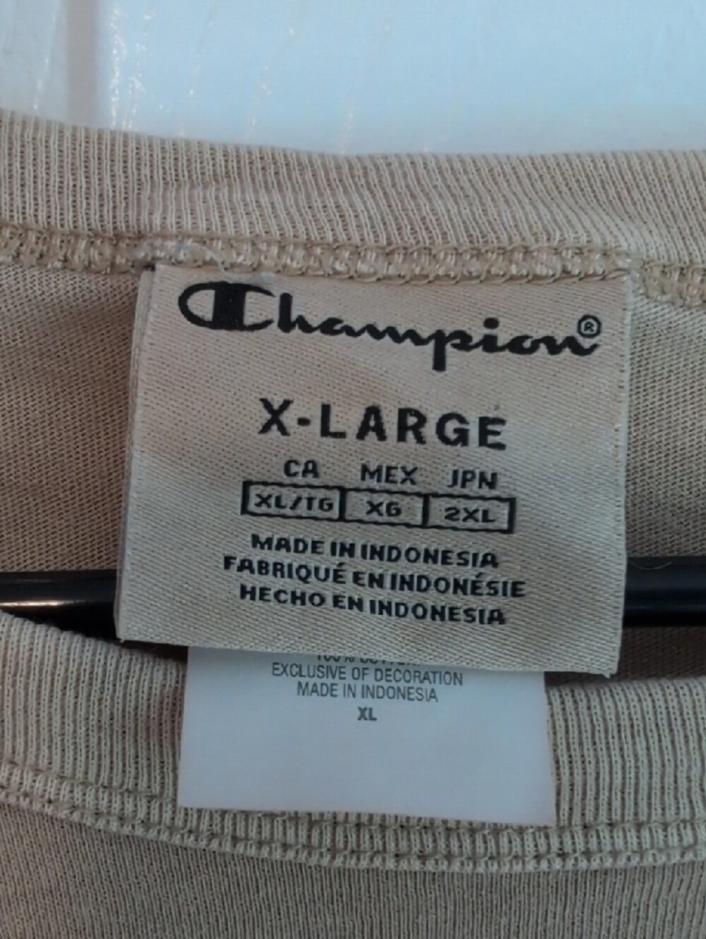 Champion Men’s Long Sleeve Crewneck Shirt - Beige Taupe - Picture 3 of 6